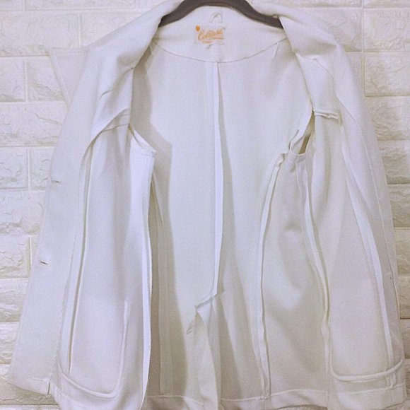Vintage 70s Eclipse White Disco Blazer Womens Sz-L - Picture 8 of 10